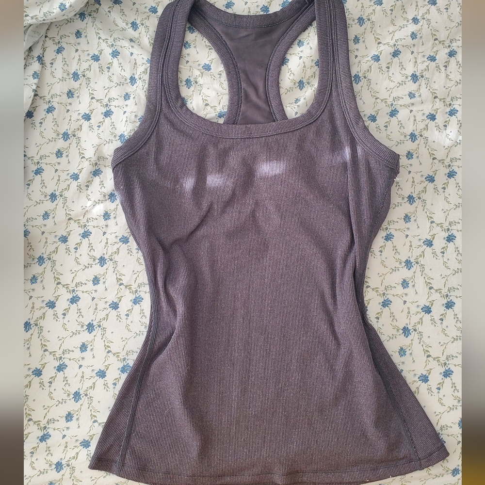 ALO Yoga Rib Support Tank Gray - Picture 2 of 7